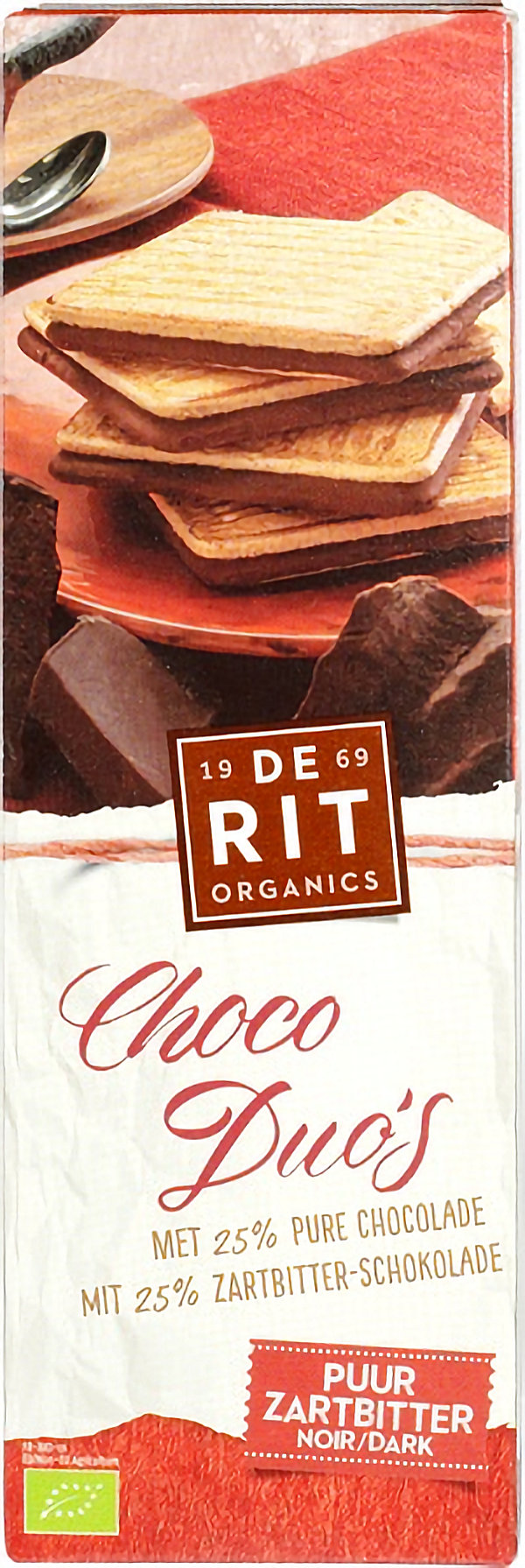 De Rit Biologische Choco Duo's Puur 150 gram met 25% chocolade