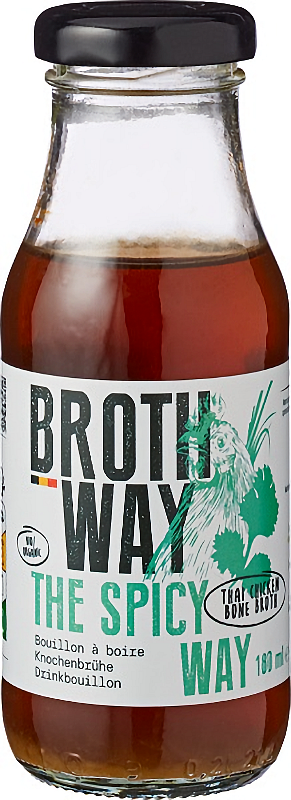 Brothway biologische drinkbouillon Thaise kip 180 ml met kruidige citroengras-chilismaak