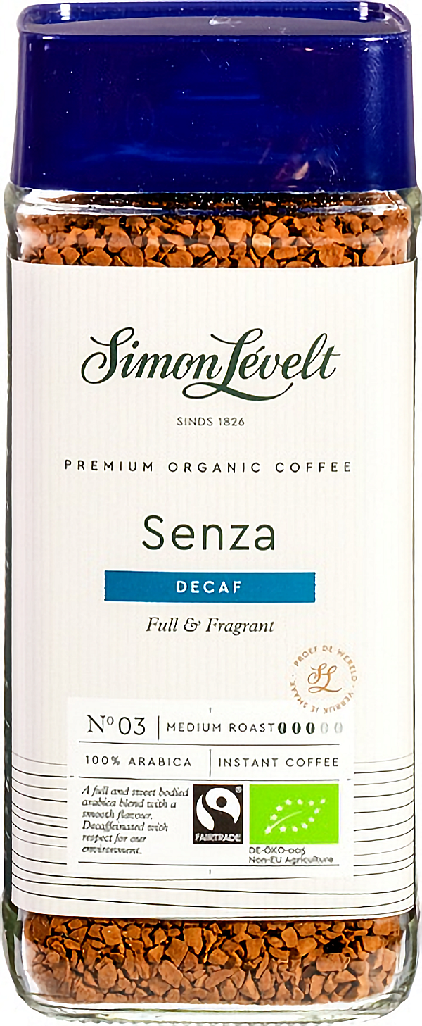 Simon L&eacute;velt Senza biologische cafe&iuml;nevrije oploskoffie van 100% Arabica