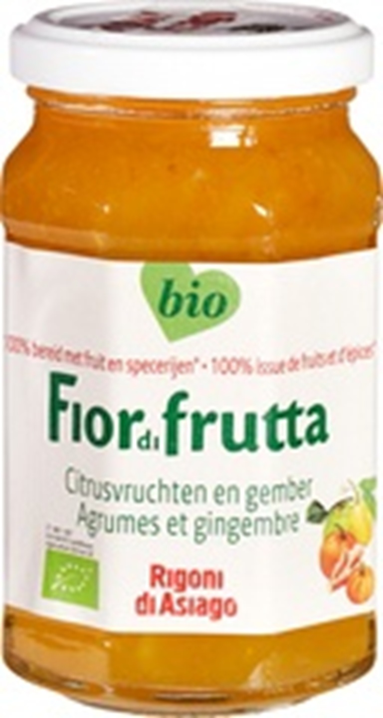 Fiordifrutta Citrusvruchten & Gember Fruitbeleg Bio 260 g &ndash; frisse citrus met gember