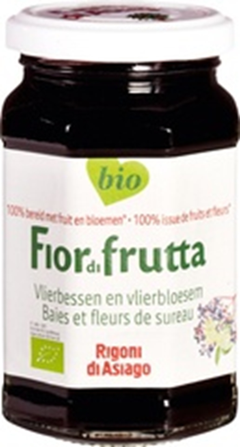Fiordifrutta Vlierbessen & Vlierbloesem Jam Bio 250 g &ndash; zachte, bloemige smaak