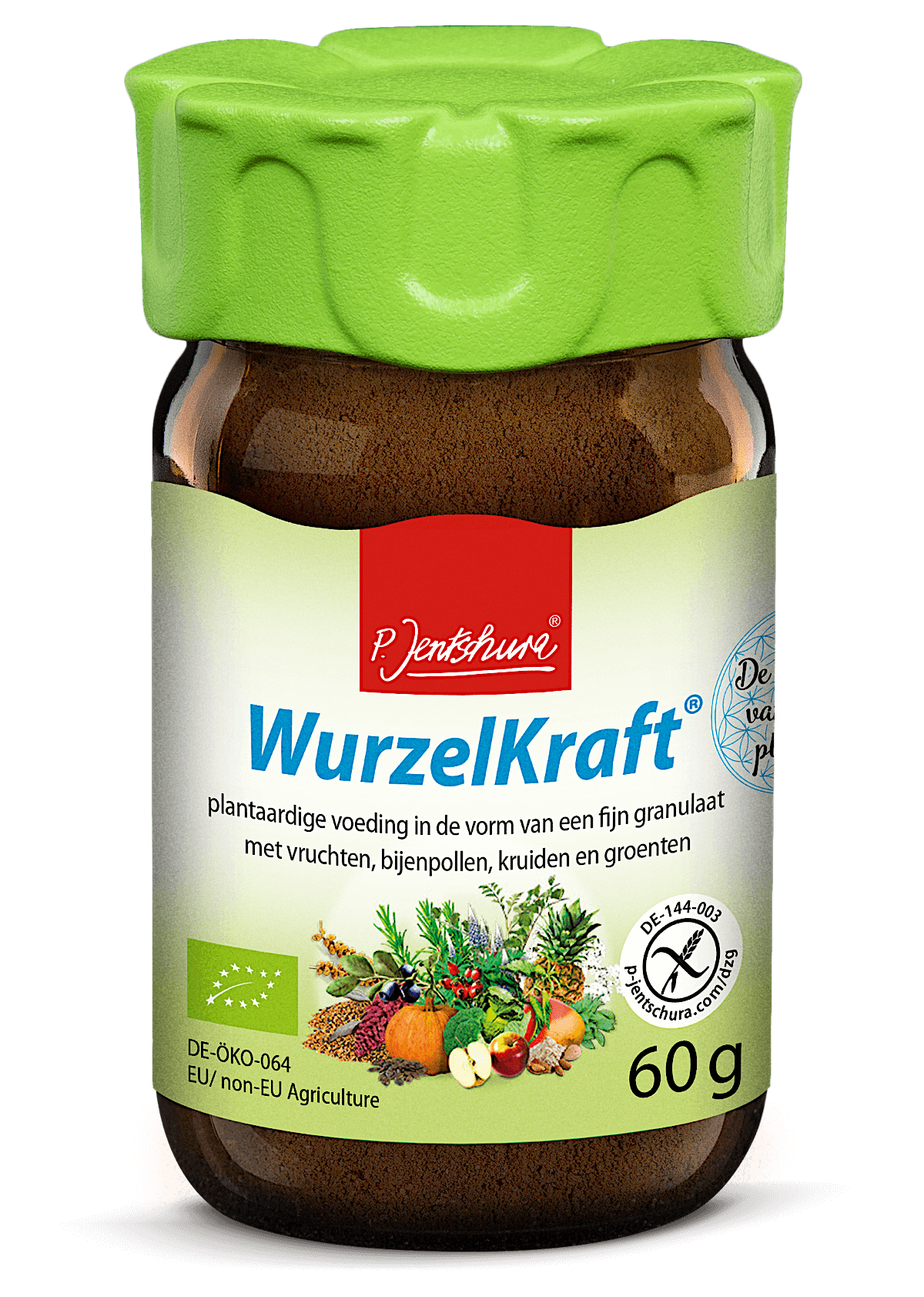 Jentschura WurzelKraft Bio 60 g, fijn granulaat met meer dan 100 planten