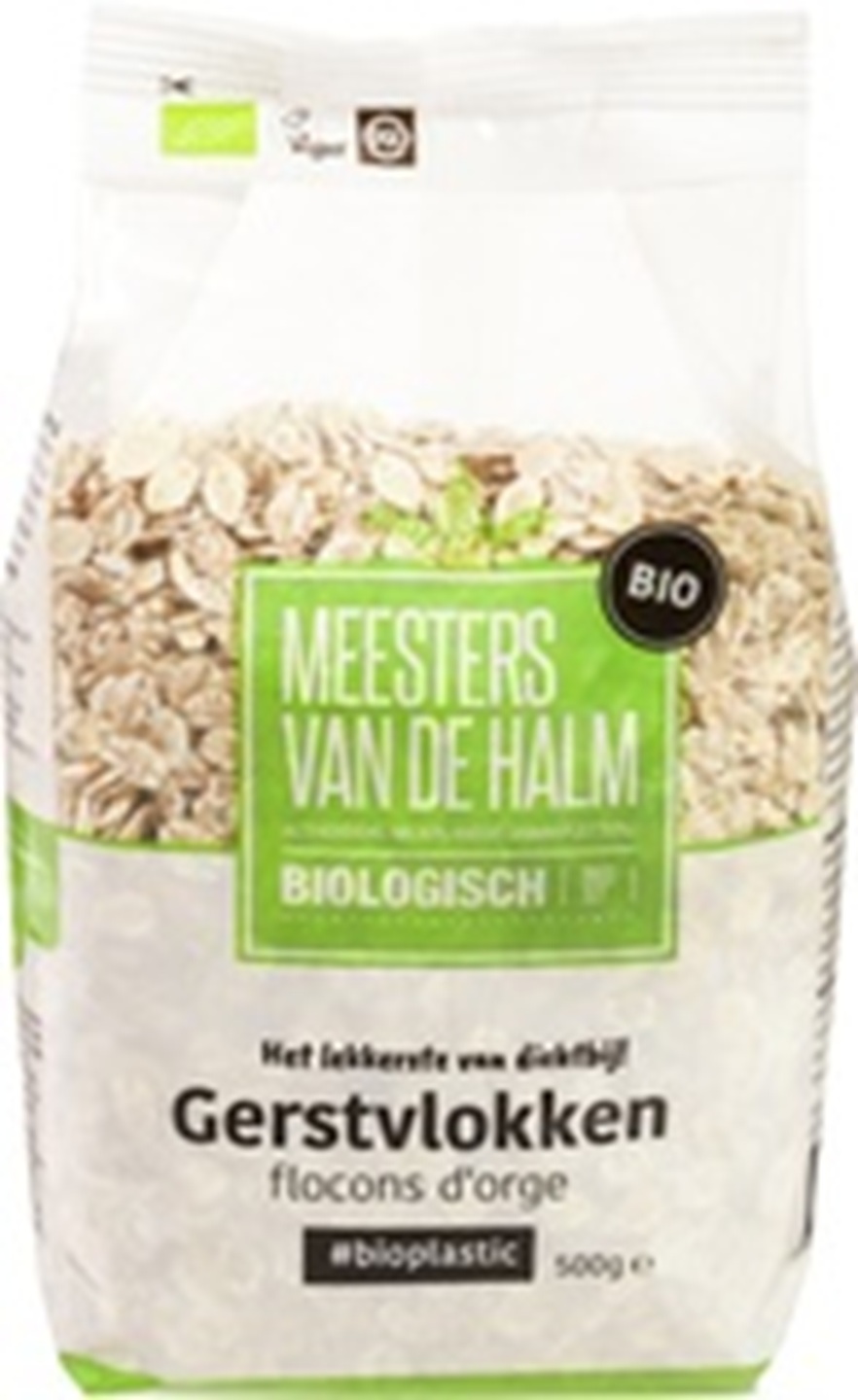 De Halm Gerstevlokken biologisch 500 g voor pap en muesli