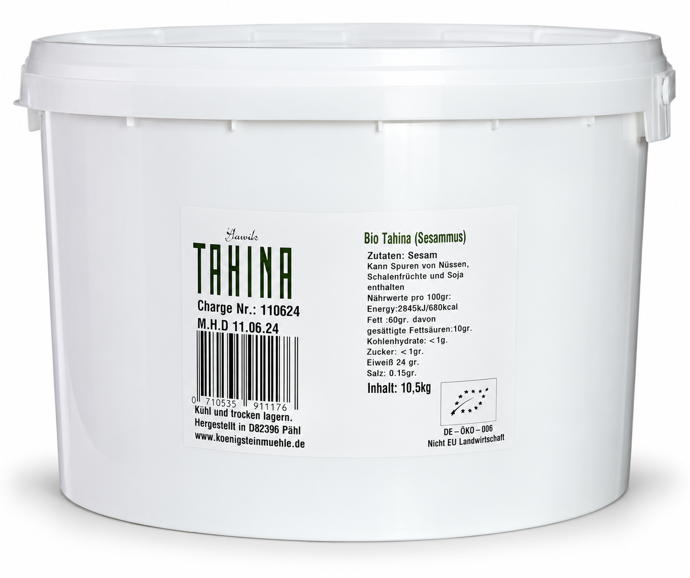 Yuval's biologische tahina sesampasta 10,5 kg horeca grootverpakking