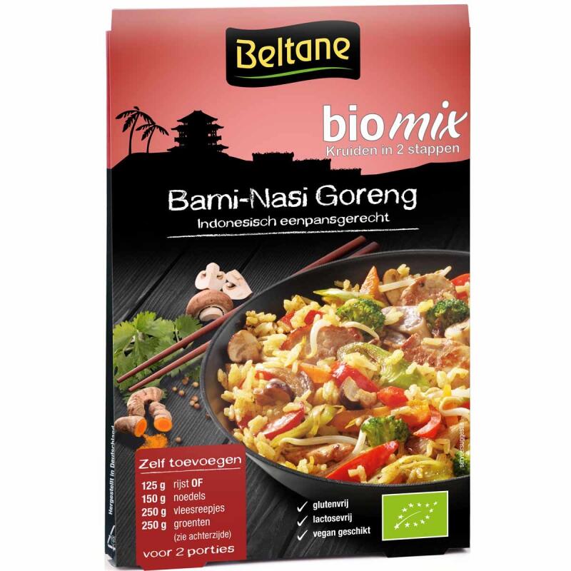 Beltane Bami & Nasi Goreng kruidenmix biologisch, twee kruidenmixen