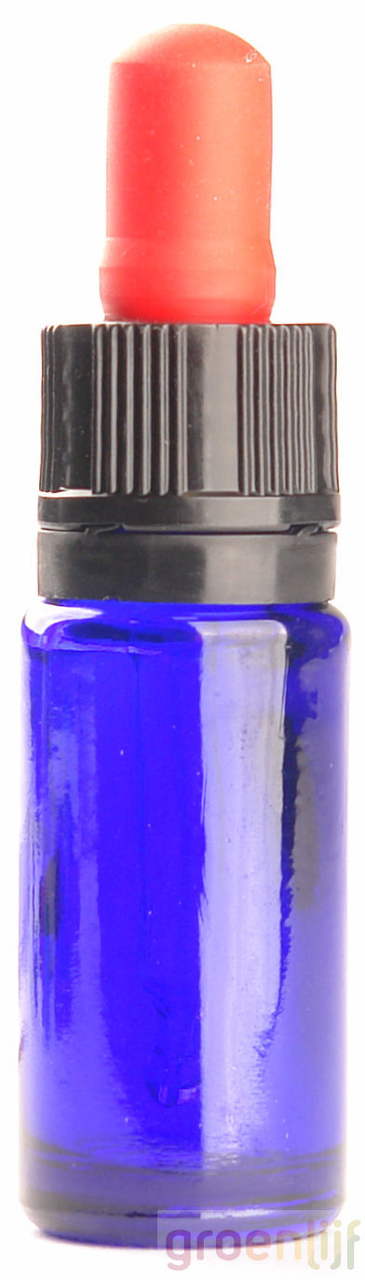 Pipetflesjes blauw 10ml met rood/zwart pipet - 25 stuks