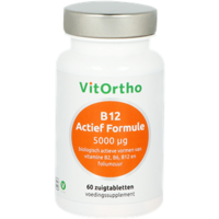 B12 Actief Formule 5000 mcg - 60 zuigtabletten - Vitortho