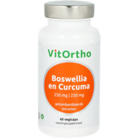 Boswellia 250 mg en Curcuma 250 mg - 60 vegicaps - Vitortho