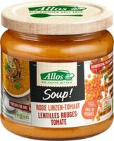 Allos - Rode Linzen-Tomaat Soep - 350ml
