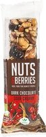 Nuts & Berries - Notenreep Pure Chocolade Zure Kers - 40 gram