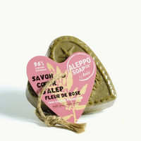 Aleppo Soap Co - Savon d'Alep Hart Fleur de Rose met touw - 150 gram